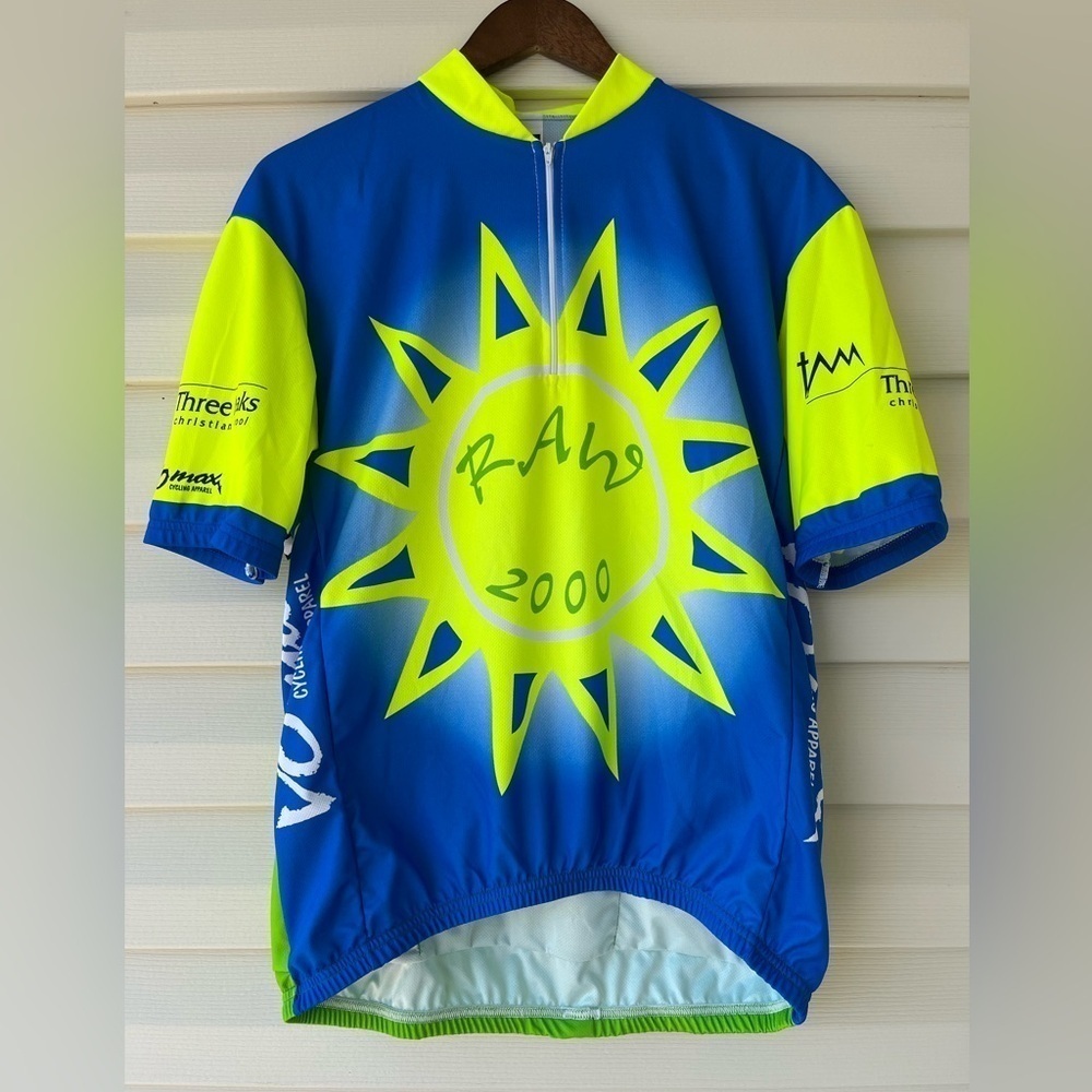 VOmax Men’s Cycling Shirt-Size: XL-100% Polyester-7” Front Zipper-Pre-Owned